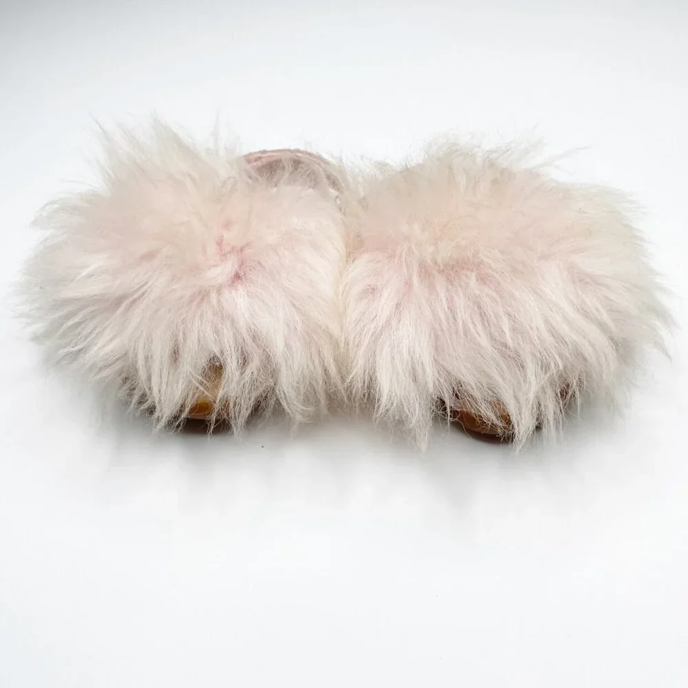 UGG Pink Furry Holly Sandals